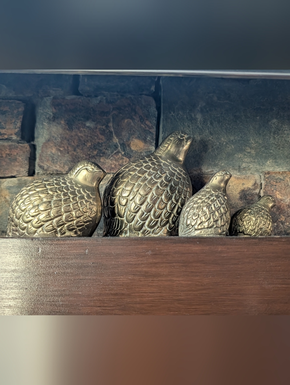 Vintage Korean Brass Quails-set of 4